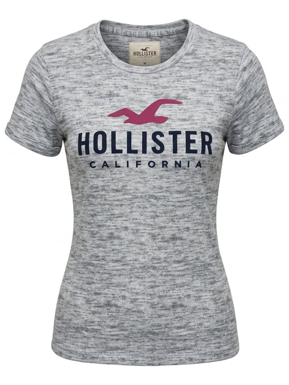 Hollister California Heather Gray Logo Tee M (Fits L/XL)
